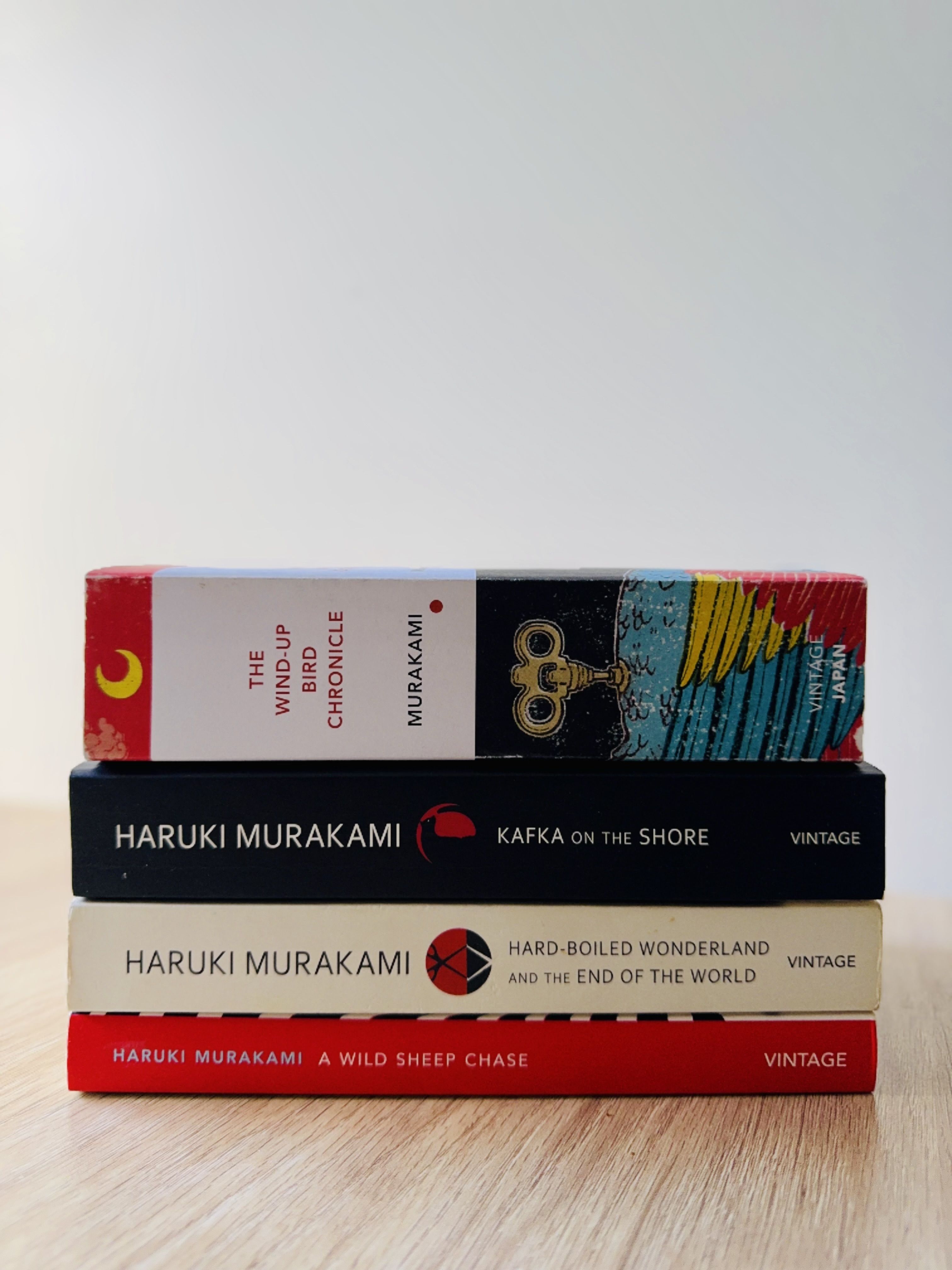 A stack of books by Haruki Murakami — Including 